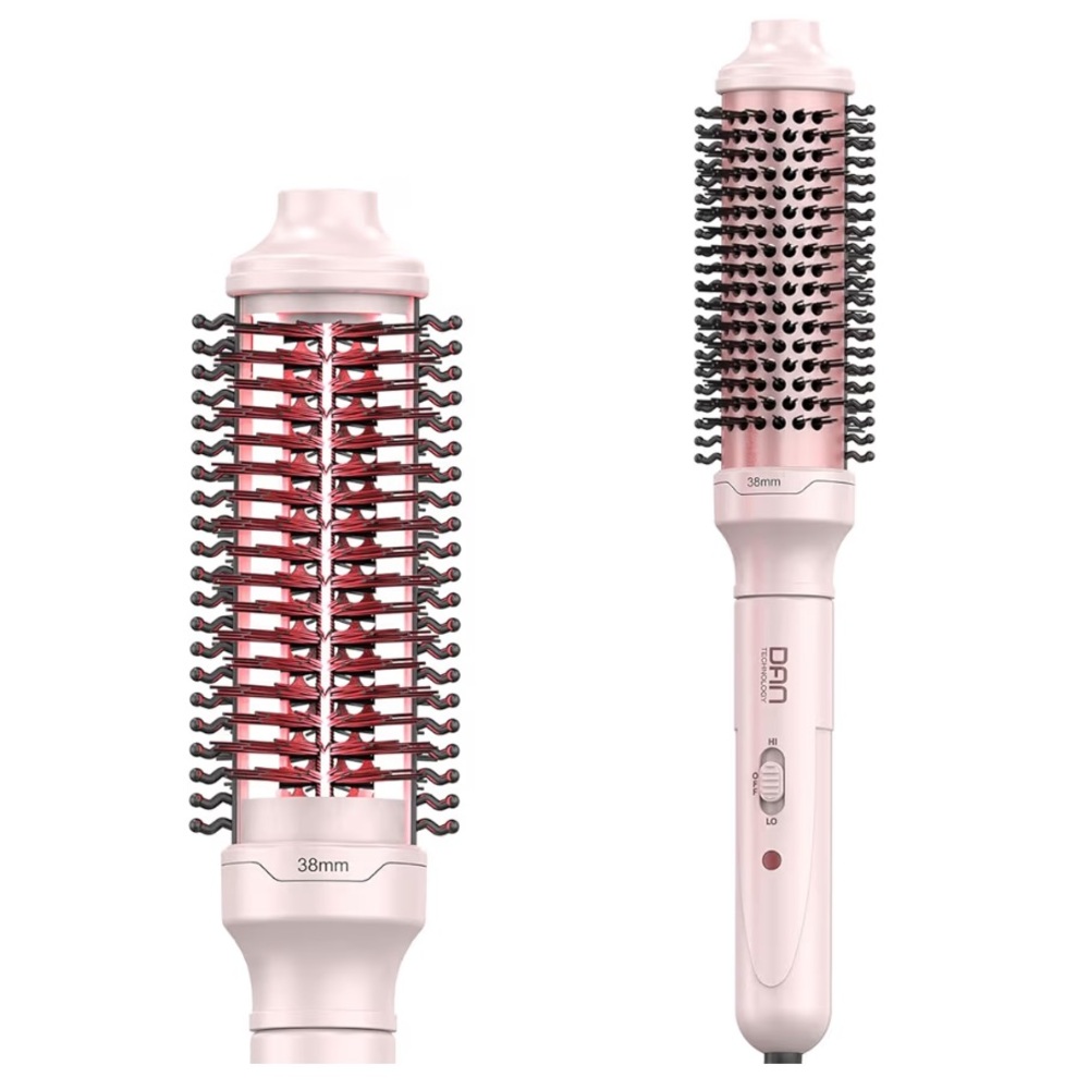 DAN Technology 1.5 inch Ceramic Thermal Round Brush, Travel Dual Voltage (Pink)